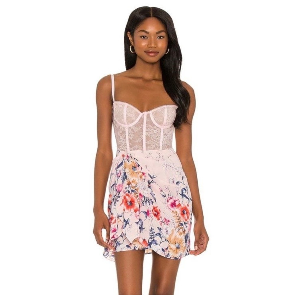 Katie May Man Whisperer Mini Dress in Blush Floral Size Small